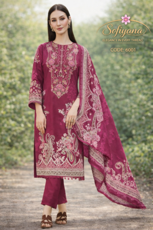 royal berry cotton semi stitched dress